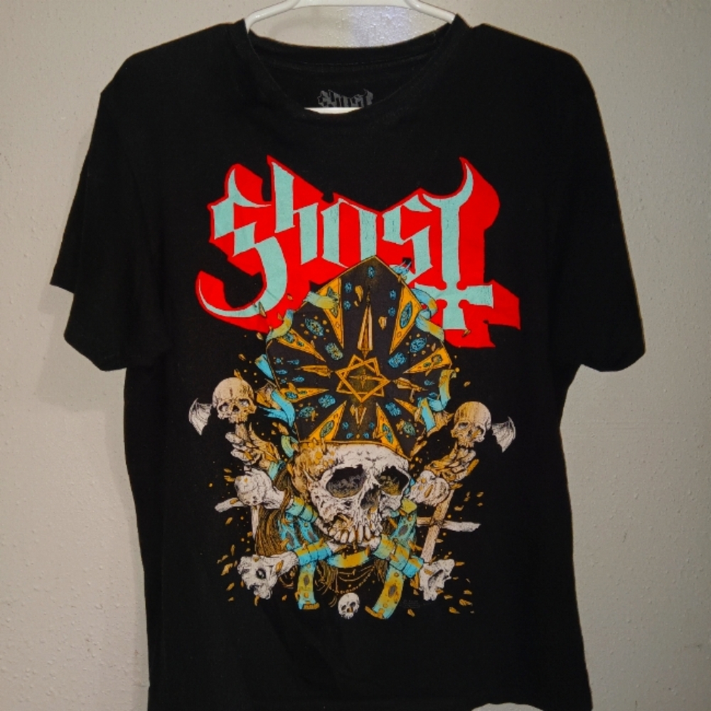 HOT TOPIC Ghost Men's T-Shirt Black Size:MD